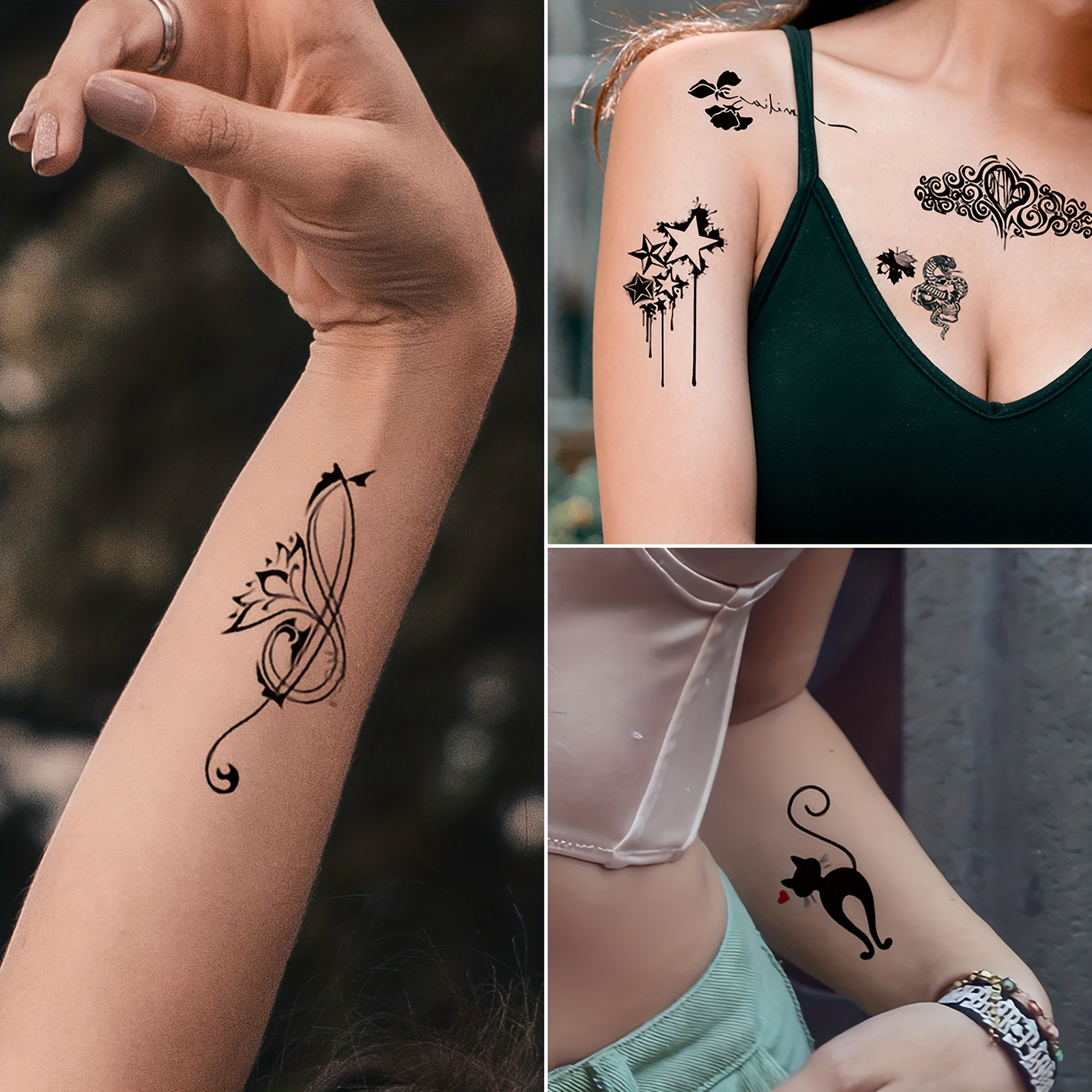 6 Hojas / Set Tatuajes Temporales Impermeables Diseños - Temu