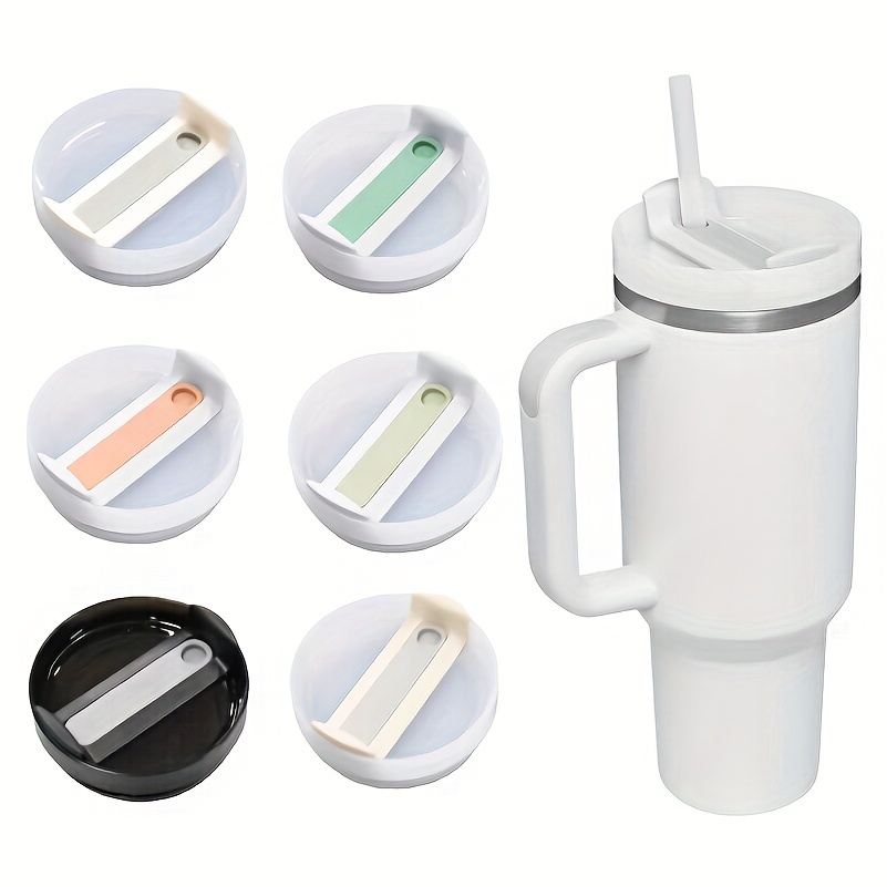 1Pc Universal Coffee Cup Lid Mug Cover Thermos Water Bottle Silicone Tumbler  Lids Replacement with Straw