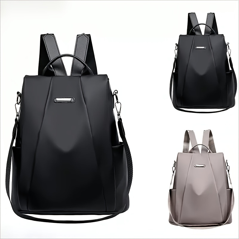 Minimalist Casual Zipper Backpack Lightweight Solid Rucksack