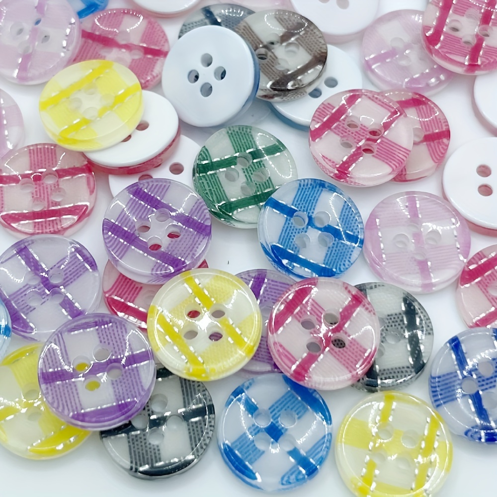 Mixed Color Round Resin Buttons Sewing Buttons Clothes - Temu