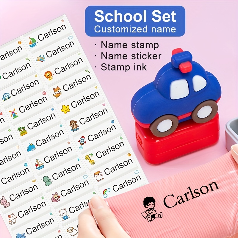 School Set( Stamp And Stickers)custom Name Seals Stamp - Temu
