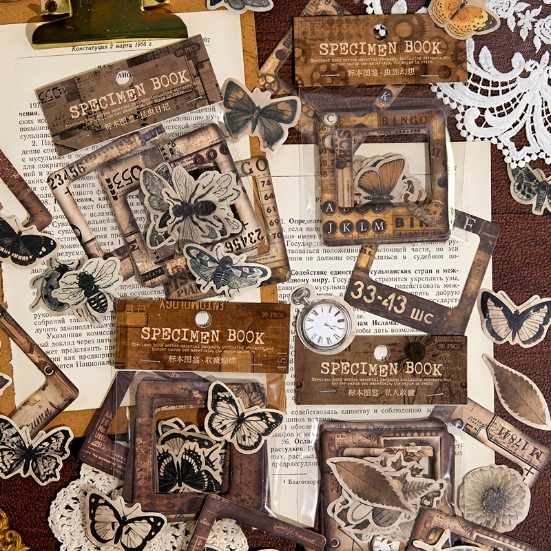 Sticker digital scrapbooking kit: aged paper 