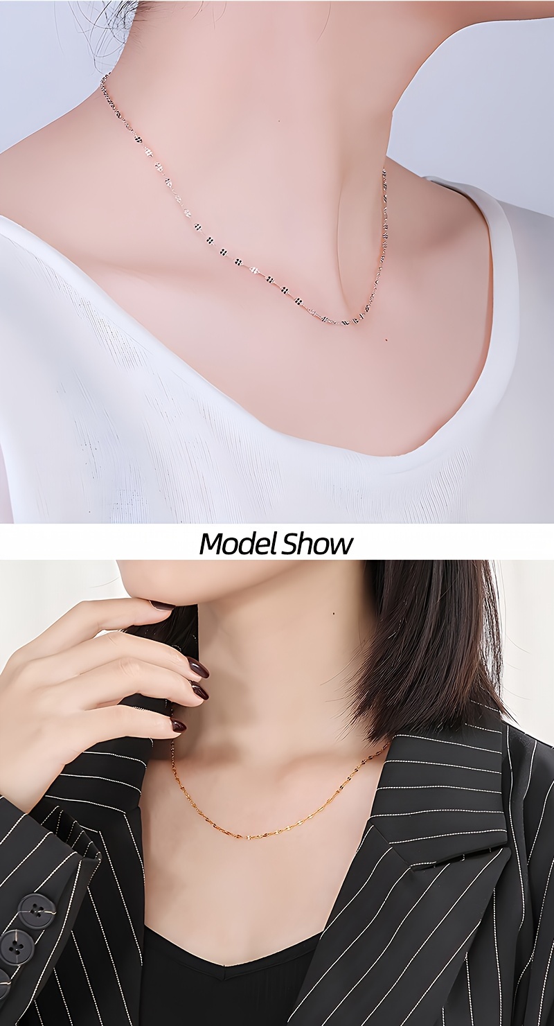 japanese and korean style 925 sterling silver chain simple necklace luxury clavicle chain minimalist necklace gift details 4