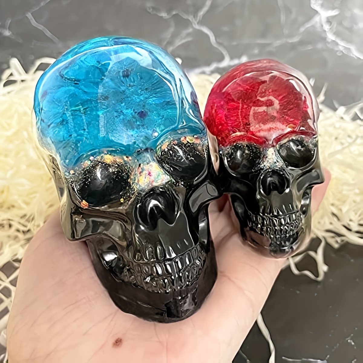 3d Skull Resin Silicone Mold Flexible Clear Silicone Skull - Temu