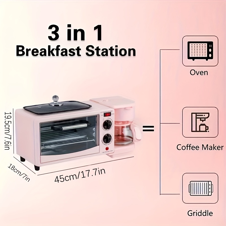 3-in-1 Multifunctional Breakfast Maker With Coffee Machine, Bread