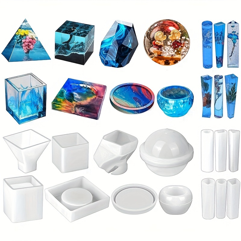 Silicone Resin Molds Kit Epoxy Resin Molds, Large Resin Casting Molds For  Uv Resin Casting, Including Sphere, Cube, Pyramid, Square Shape Silicone  Mold For Coaster Stone & Pendants Casting - Temu Japan