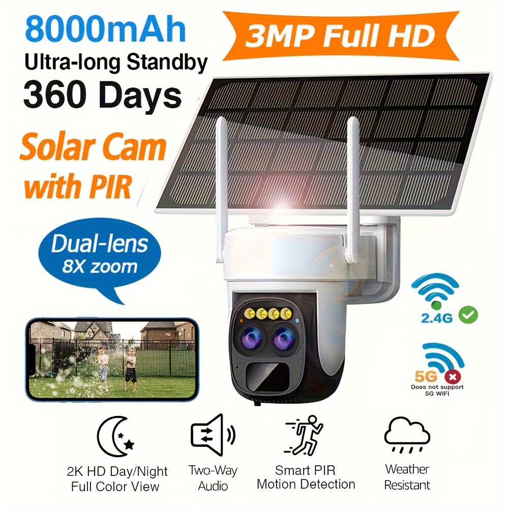 Camera de surveillance 4G pour extérieur waterproof solaire Zoom