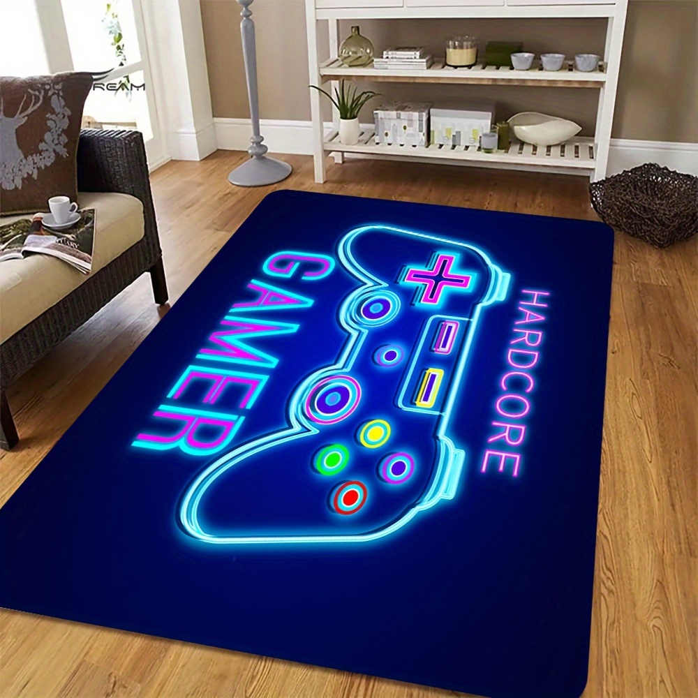 Tapete de gamer, tapete de neón con teclado neón, alfombra para deportes  electrónicos, alfombra de juegos para habitación de jugadores, alfombra