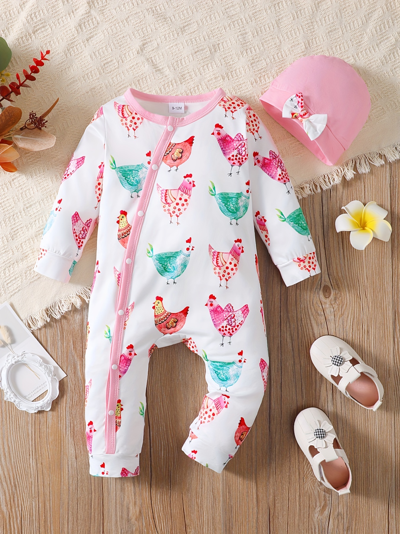 Newborn Infant Baby Girl Floral Romper Jumpsuit+Leg Warmers 3Pcs Outfits Set