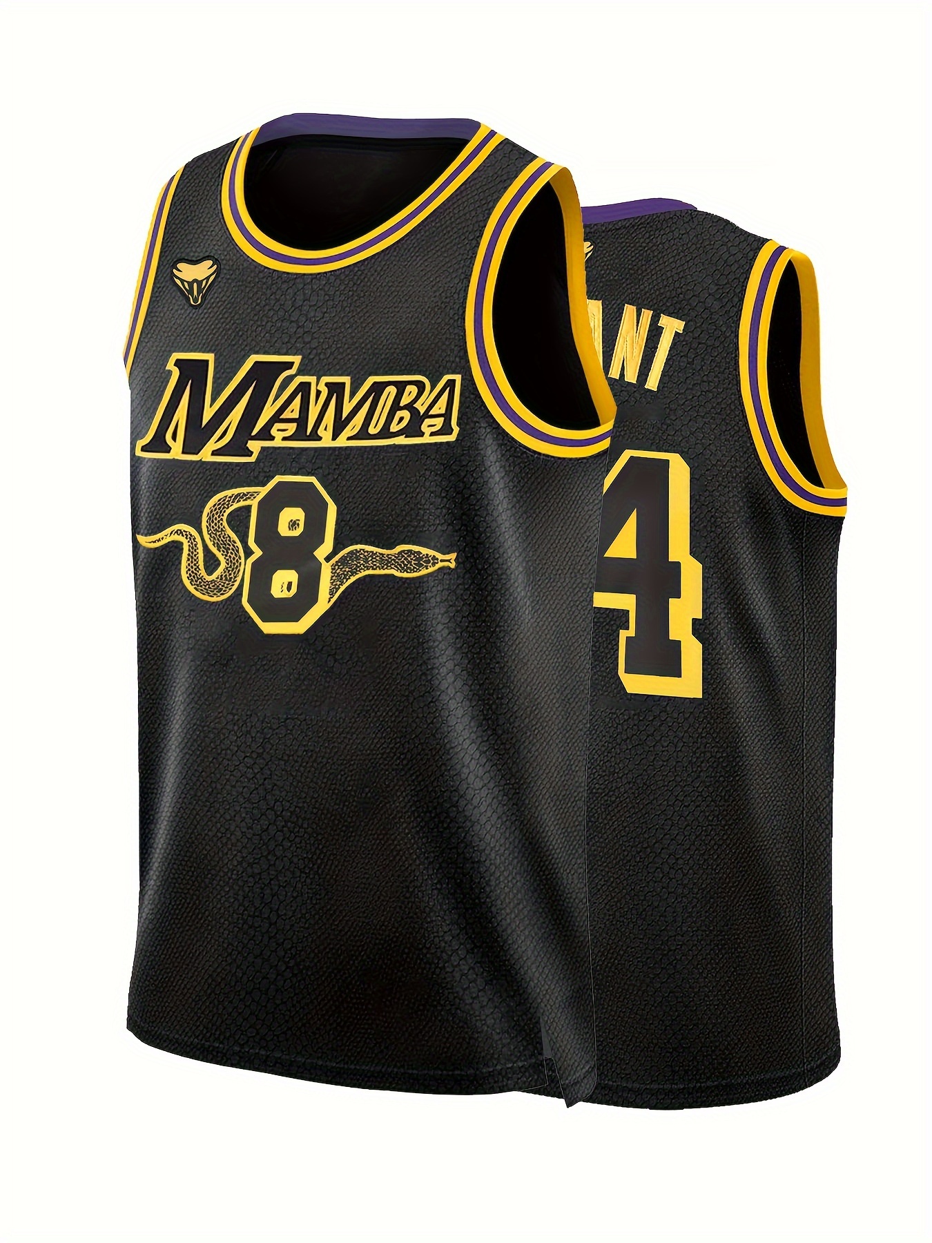Men's Kobe Bryant Jersey - S-XL - Black - Front #8 - Back #24 - Lakers