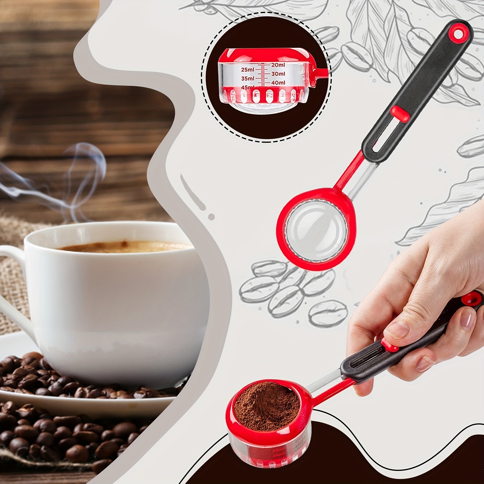 1pc Adjustable Measuring Scoop Coffee Measuring Spoon