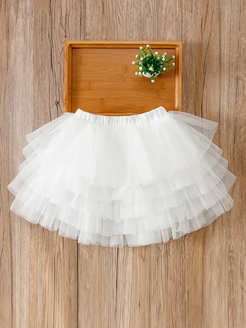 Falda de tul blanco para niñas para fiesta de cumpleaños, disfraz de  princesa, ballet, actuación de danza, ropa para niños
