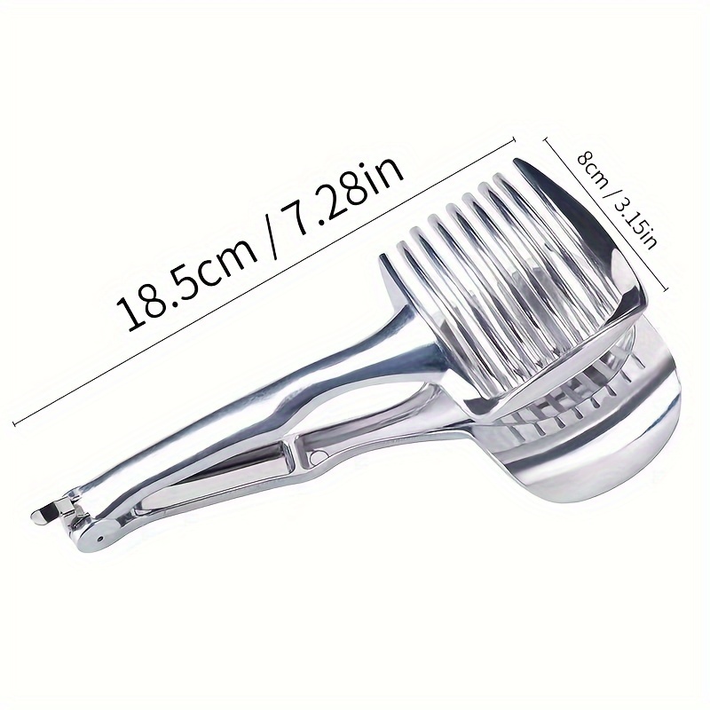 Tomato Slicer Lemon Cutter Stainless Steel Kitchen Cutting Aid Holder Tools  For Soft Skin Fruits And Vegetables,Home Made Food & Drinks 