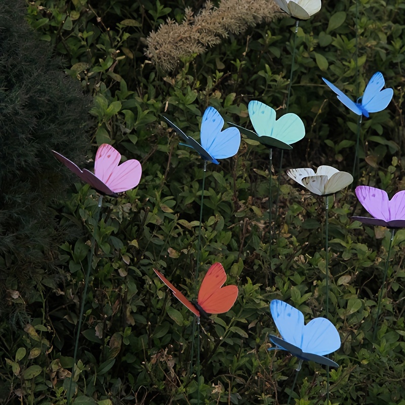10pcs Butterfly Garden Stake Plastic Yard Sign - Garden Decor