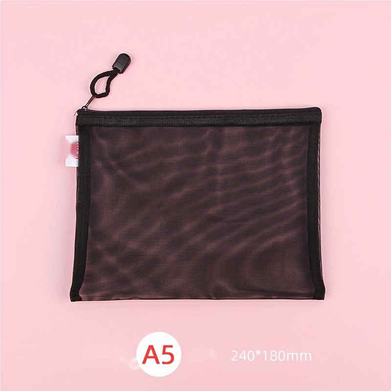 Zip Bag File Folder Mesh Nylon Net Document Bag Storage Pouch