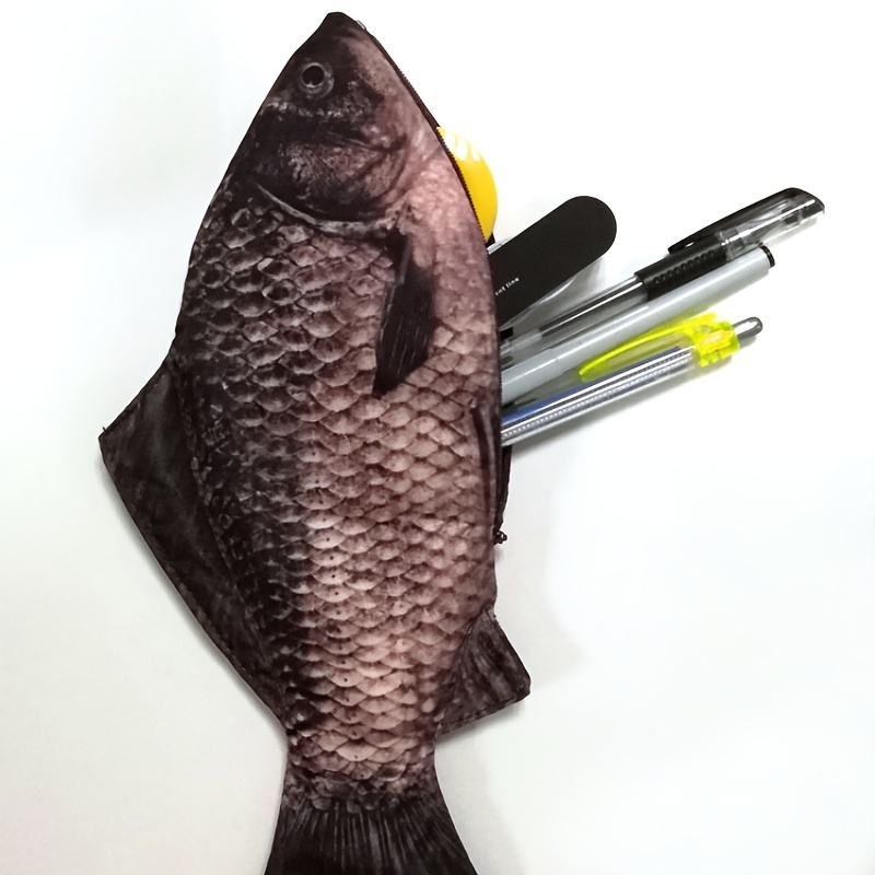 Simulated Crucian Pencil Bag Personality Creative Salt Fish - Temu