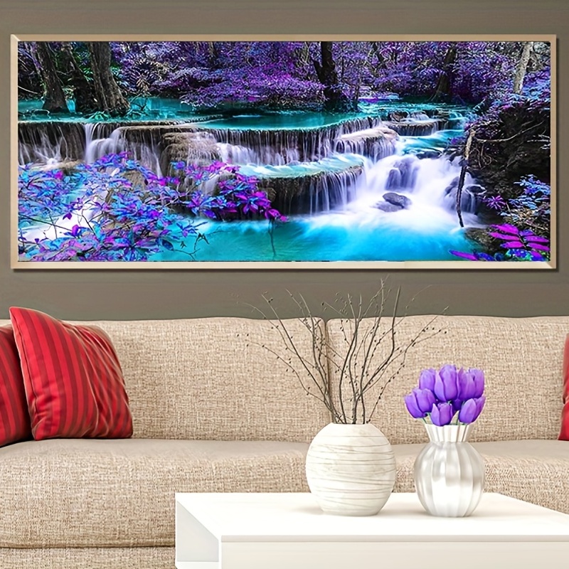 5d Blue Waterfall Large Artificial Diamond Painting Kits - Temu New Zealand