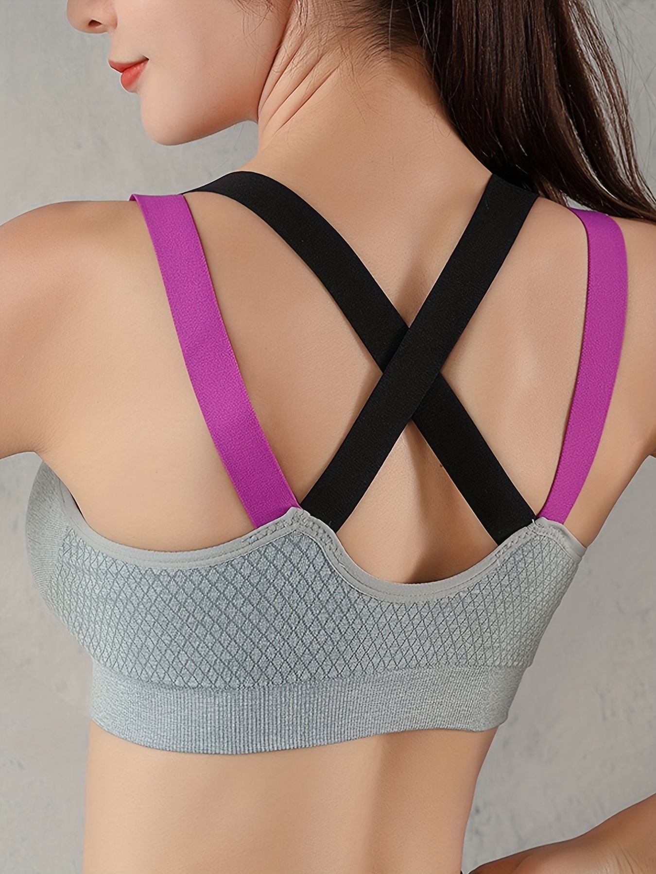 Women Cross Back Sports Bras,Thin Straps Fitness Gym Bra, Beauty Back  Running Workout Tops , Breathable