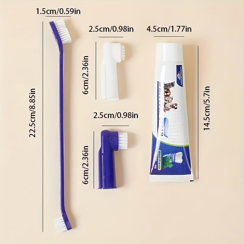 Beef Flavored Dog Toothpaste Finger Toothbrush