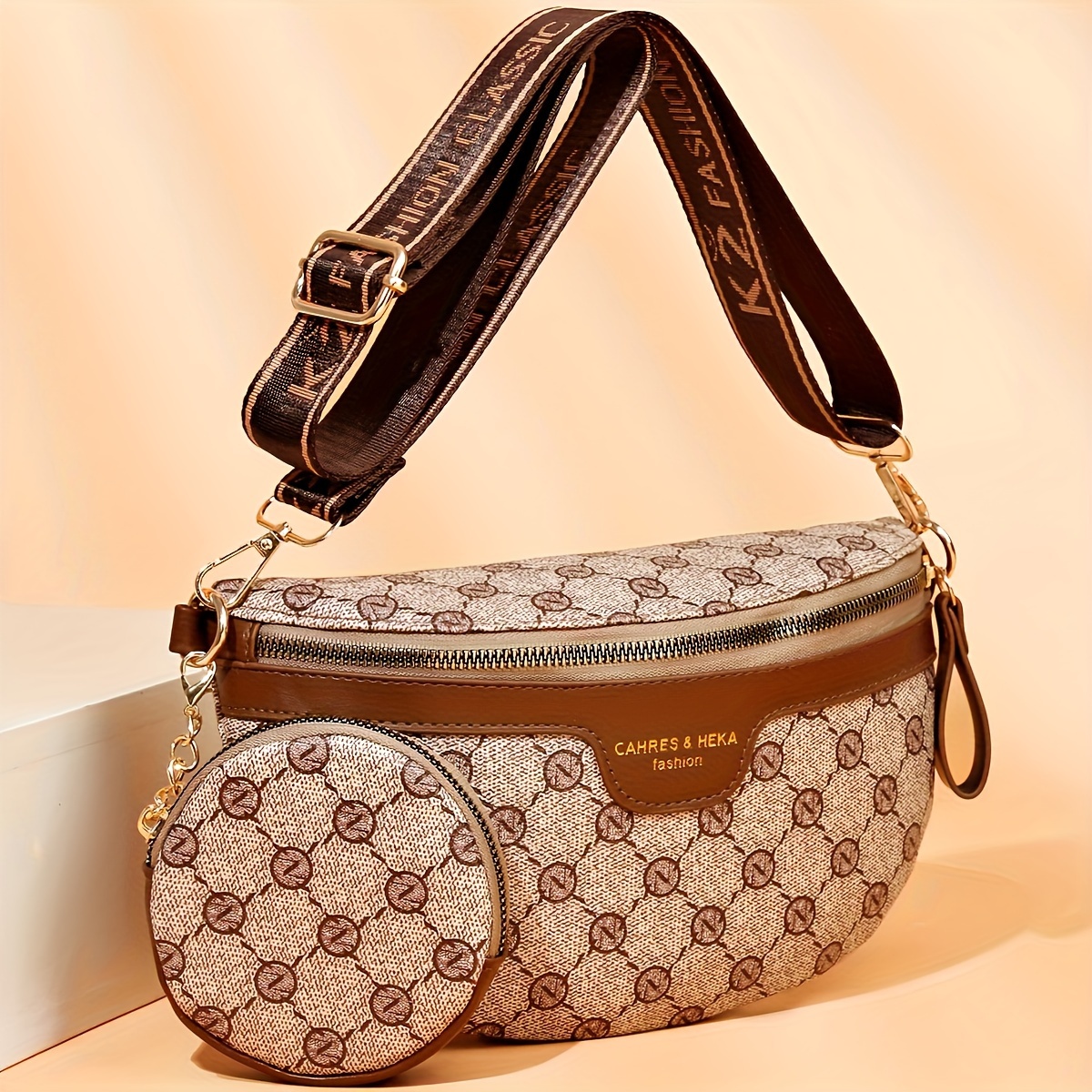Image of Fashionable Women's Chest Bag, Vintage-style 2pcs Set, Mother-and-daughter Matching Bags, Color- Handbag For Women