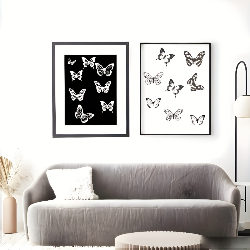 Black And White Butterfly Stickers 3d Simulation Of - Temu United