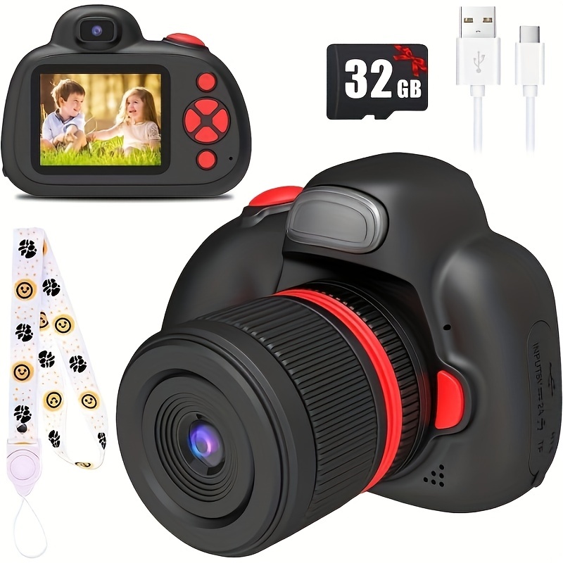 Cámara para niños de 3 a 8 años de edad, niños y niñas, regalos de Navidad,  cumpleaños, cámara digital de juguete para selfies, con tarjeta SD de 32