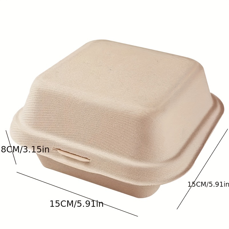 Disposable Bento Cake Boxes, Paper Pulp Hand Painted Biodegradable Dessert  Hamburger Box, Natural Disposable Bagasse Bowl, Made Of Sugar Cane Fibers,  For Home Picnic Camping Bbq Party, Party Supplies, Tableware Accessories 