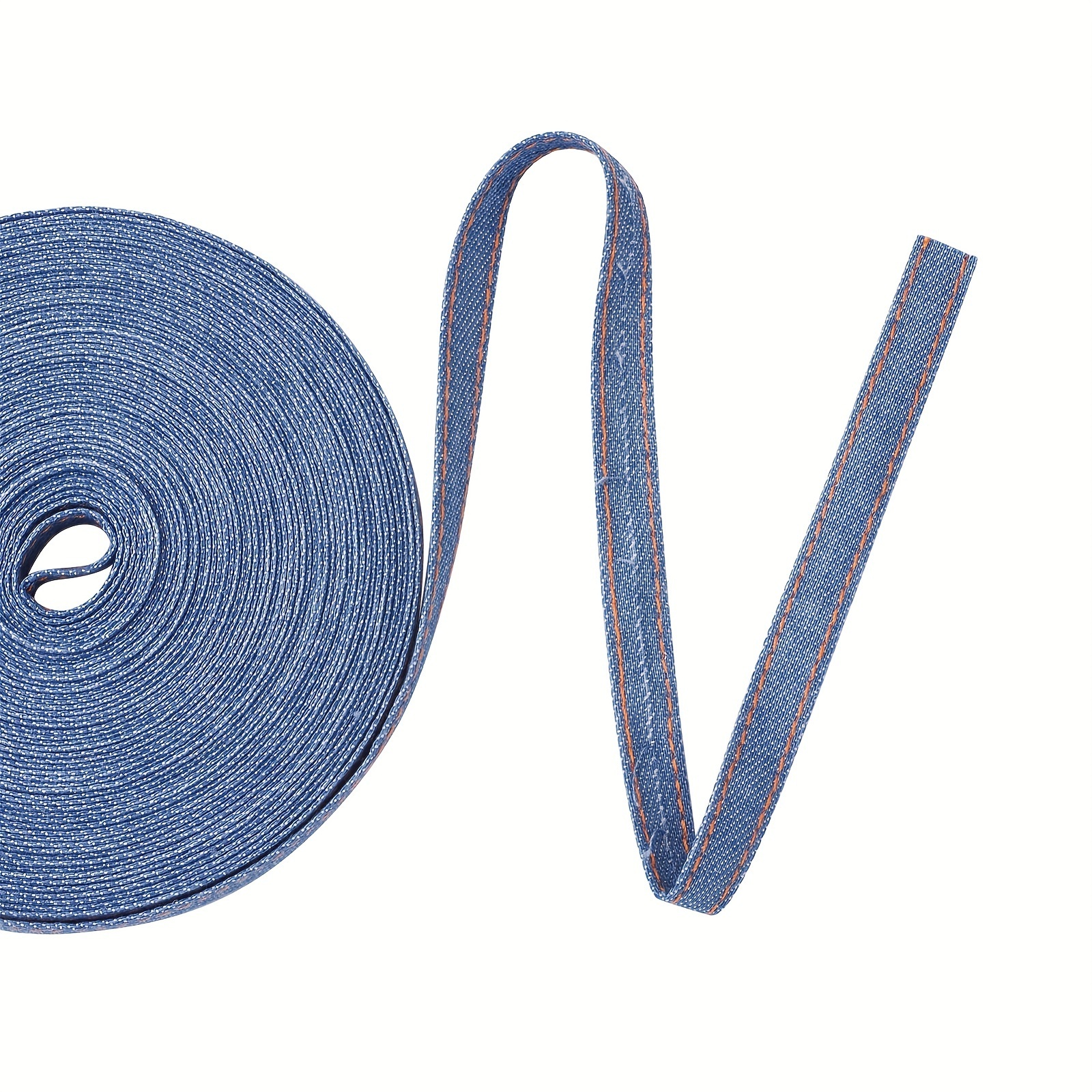 

32feet Stitch Denim Ribbon, Garment Accessories, For Diy Crafts Hairclip Accessories And Sewing Decoration, Royal Blue, 1cm, 10m/bag