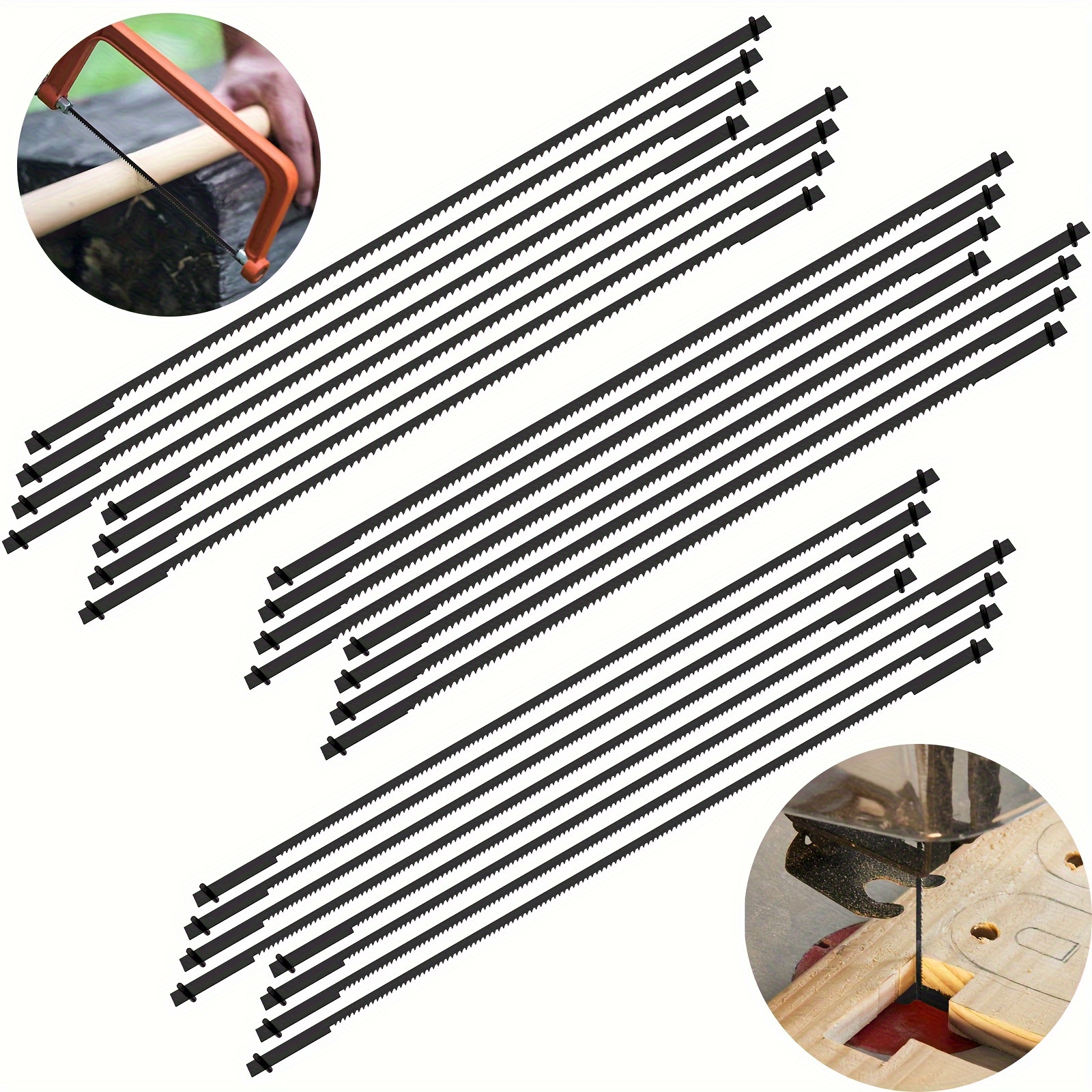 48pcs Scroll Saw Blade Set 5 Inch Pin End Scroll Saw Blades SK5 Carbon  Steel Coping Saw Blade Jig Saw Blades Woodworking Tool Hand Saw for Wood