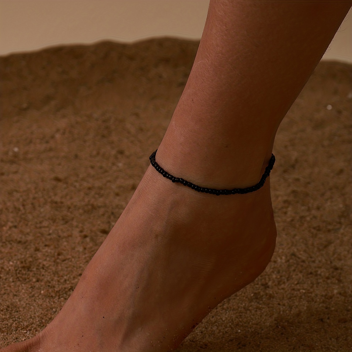 Mini Rice Beads Beaded Anklet, Hip Hop Style