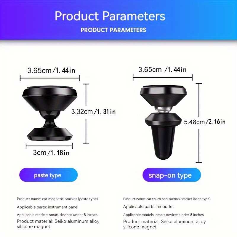 magnetic phone holder 360 degree rotation universal suction cup car phone mount mounted on car van truck suv air outlet and dashboard