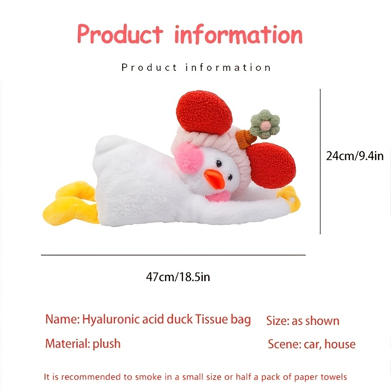 Cartoon Cute Duck Tissue Box for Car Napkin Package Hanging Armrest Box  8U2D