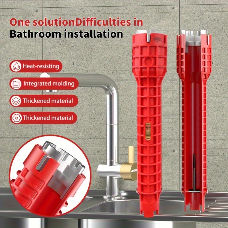 Ensemble de clés à molette 5 en 1 et 8 en 1 Réparation d'évier et outils de  plomberie de robinet Clé de lavabo multifonctionnelle pour les installatio