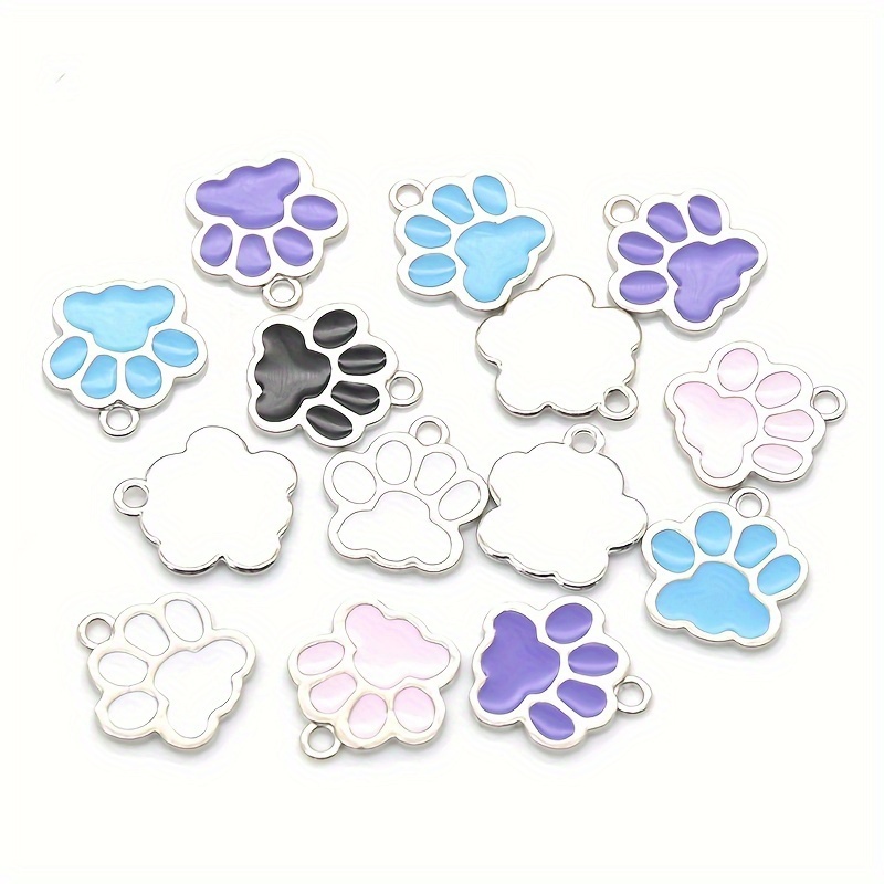 Colorful Cat Paw Print And Love Heart Patterns Large Hole - Temu