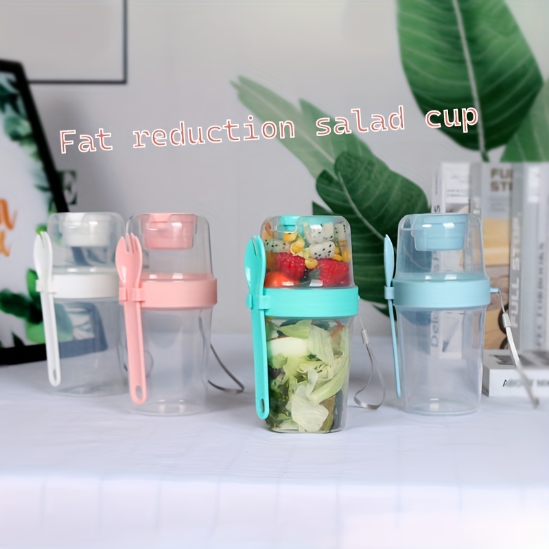 1pc Salad Cup, Portable Salad Meal Shaker Cup, Plastic Healthy Salad  Container Fork, Salad Dressing Holder, Salad Cup For Picnic Lunch Breakfast,  Kitchen Stuff, Kitchen Gadgets, Back To School Supplies 1070ml/36.2oz-  Fresh