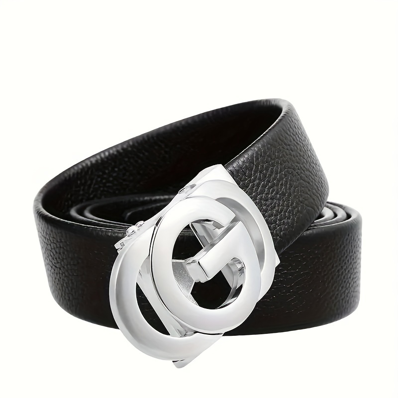 Ceinture A Boucle Automatique Pour Hommes Boucle A Lettres G Ceinture Tendance Pour Et Pour Les Ideal Pour Temu France