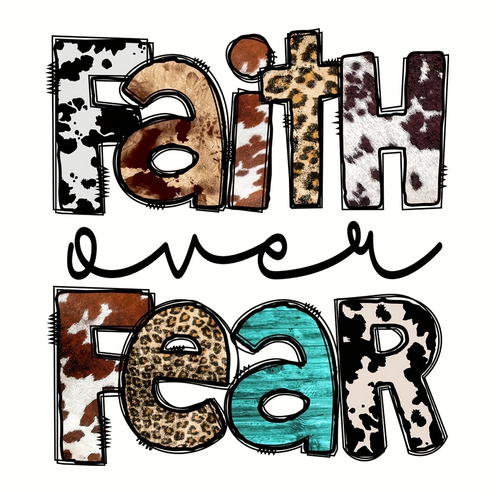 Faith Over Fear Iron On Patches For Clothing Diy Heat - Temu