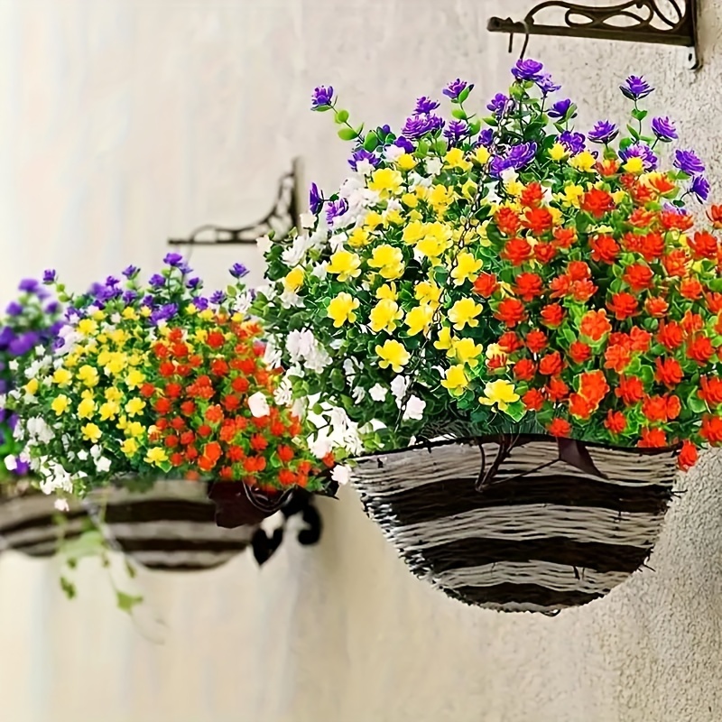 Lot De 2 Plantes Artificielles Suspendues Pétunia - Décoration Extérieure Résistante Aux Intempéries Pour Balcon Et Terrasse