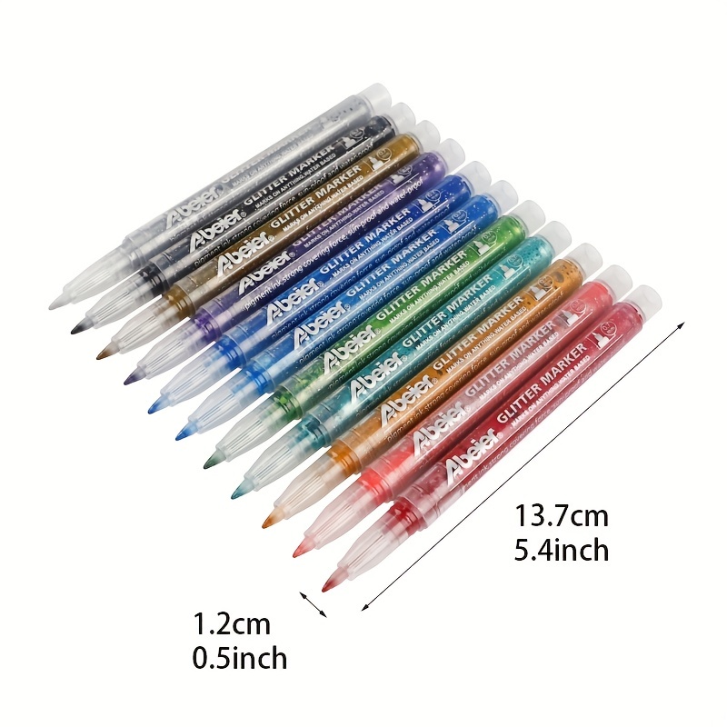 12 Colors Self Contour Metallic Markers, Permanent Marker Craft Pens Markers  For Gift Card, Rock Painting, Scrapbook, Scrapbook, Metal