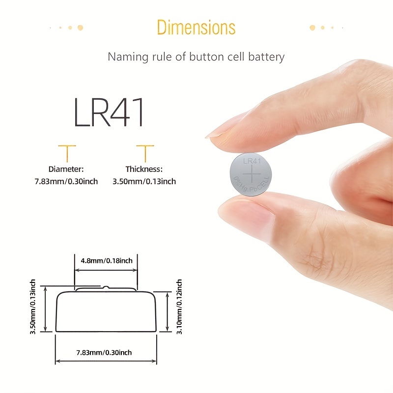 LR41 Lot de 16 piles bouton LR41 LR41 sans mercure, 1,5 V, 392/SR41/192  【Garantie 3 ans】 (LR41-16) : : High-Tech