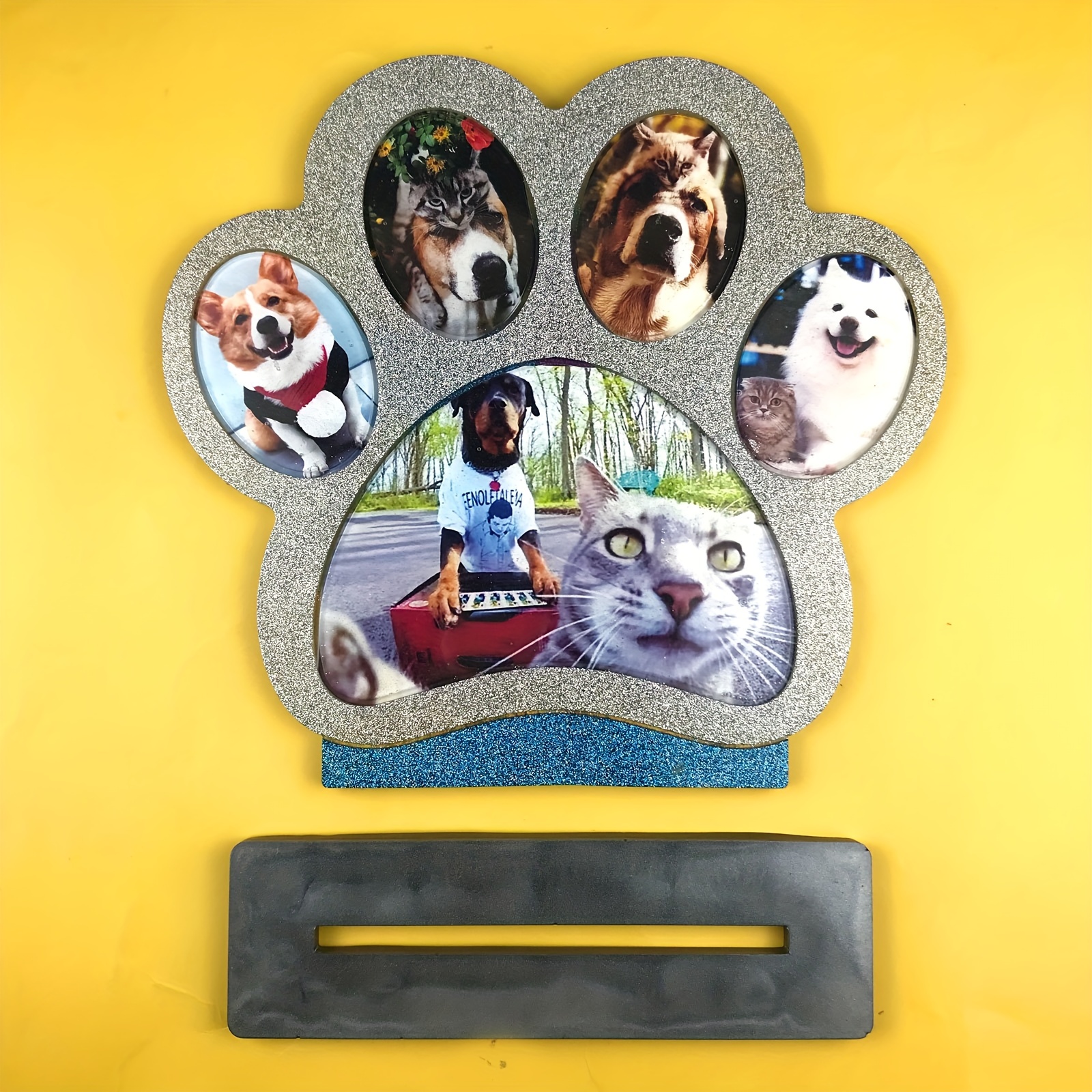 Molde de resina de silicona para mascotas, moldes de etiqueta de perro para  resina, llavero en forma de hueso y gato, moldes de resina de silicona con