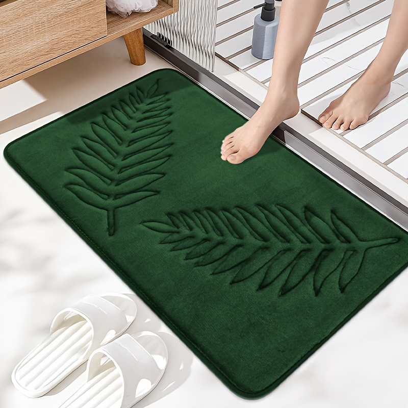 

1pc Leaf Bathroom Mat, Absorbent & Quick-drying Kitchen Floor Carpet, Non-slip & Easy Cleaning Bedroom Rug, For Bathroom Bedroom Living Room Kitchen, Ideal Bathroom Accessories