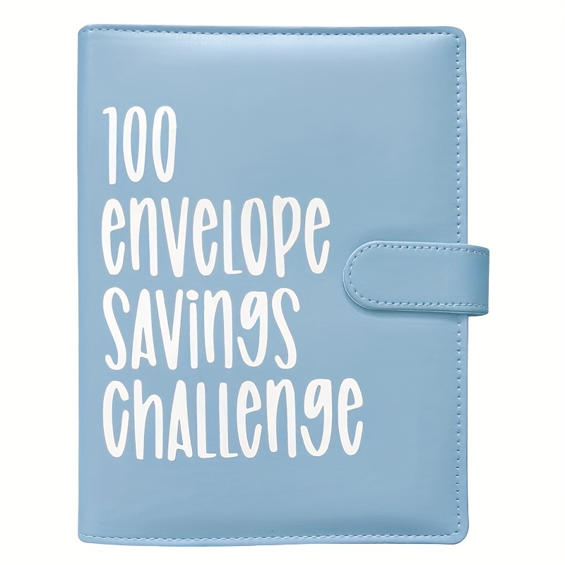  Carpeta de desafío de 100 sobres, carpeta de presupuesto A5  para ahorrar dinero con sobres para efectivo, carpeta de desafíos de ahorro  de dinero de 52 semanas para presupuestos y desafiantes