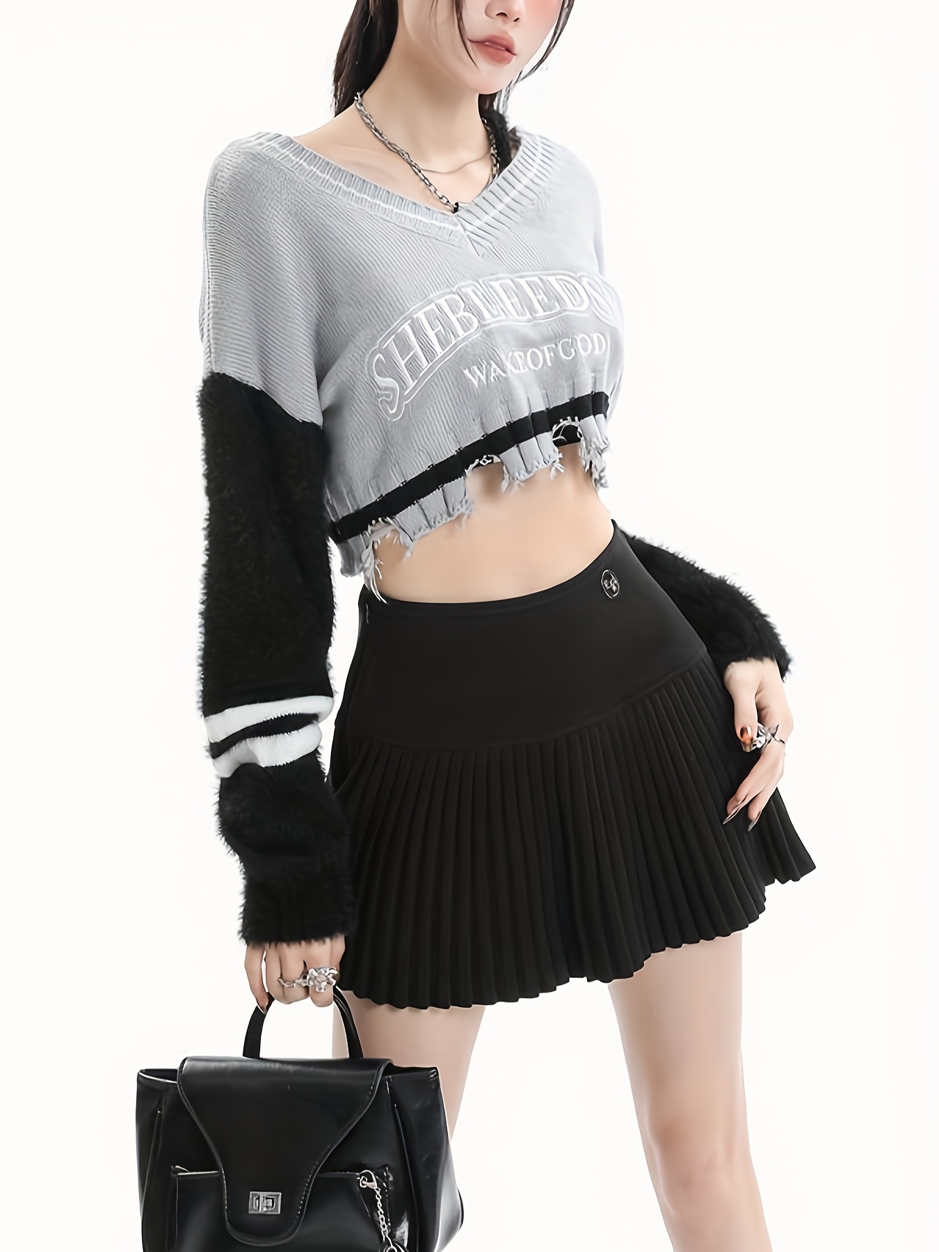 graphic print flared mini skirt