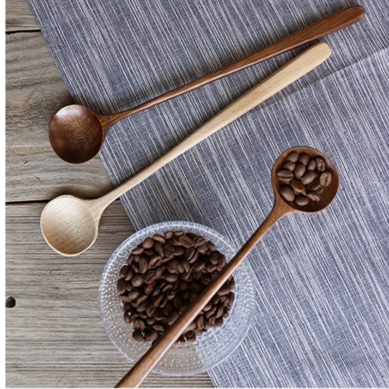 1 5pcs Soup Spoon Wooden Coffee Spoon Simple Milk Spoon - Temu