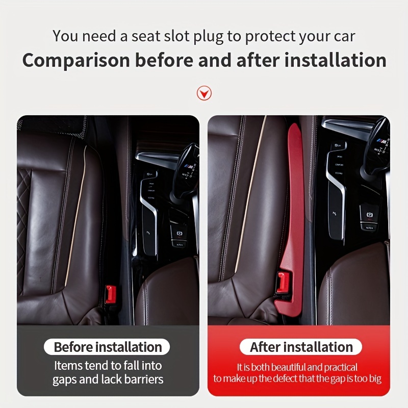 Leakproof Filling Strip With Hole Anti-drop Seat Gap Strip Car Seat Gap Pad  Car Seat Crevice Trim Strip Car Decoration Parts