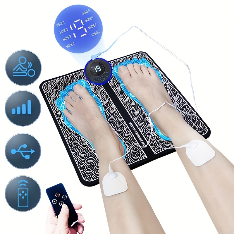 1pc EMS Pulse Foot Massage Pad, Foot Bioelectric Acupoint Massager Mat, USB  Rechargeable Portable Durable Foot Massager For Circulation Office Home Us