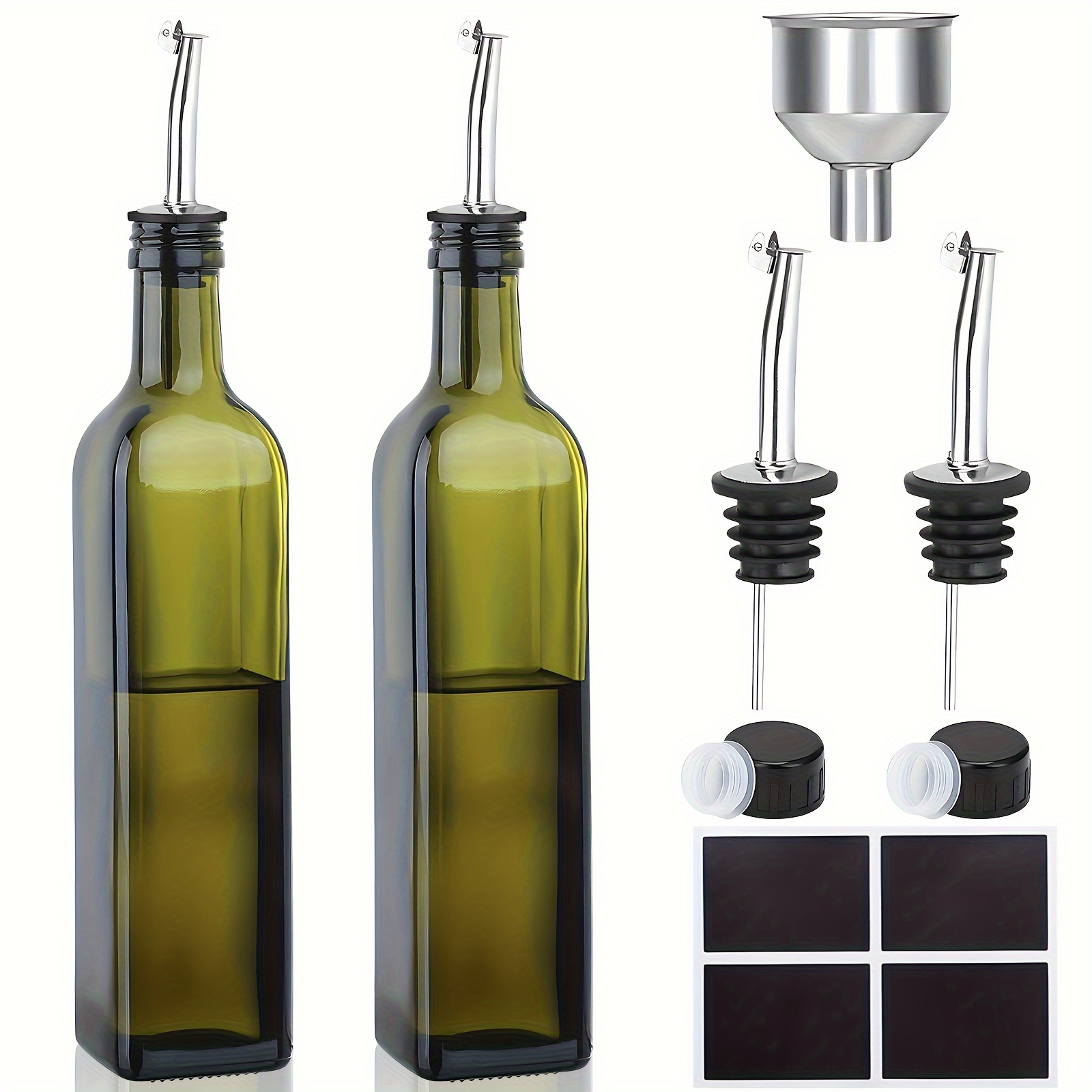 Dispenser di olio d'oliva Versatore di olio di vetro Bottiglia di aceto  Contenitore di ampolla Bottiglie di cottura Set di erogazione 500 ML 2 PZ :  : Casa e cucina