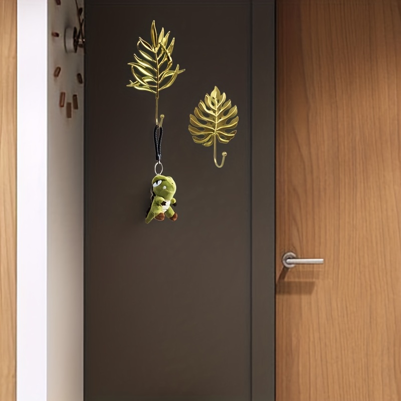 Metal Decorative Hook Feather/leaf Styling Wall Hook Wall - Temu