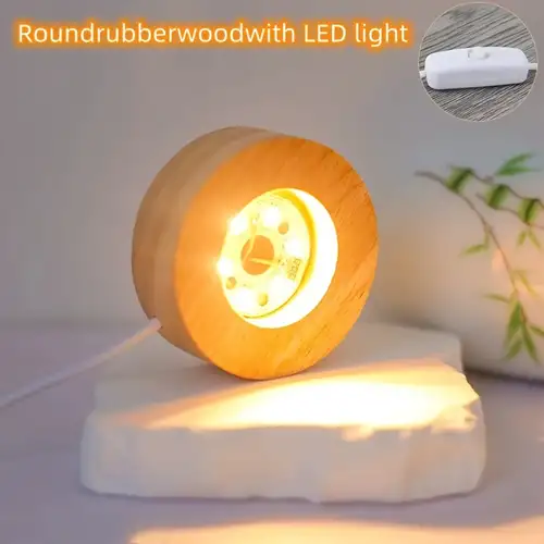 Base lumineuse LED en bois USB, 7 cm, 6cm, présentoir non rotatif, maison,  nouveau, 2 pièces - AliExpress
